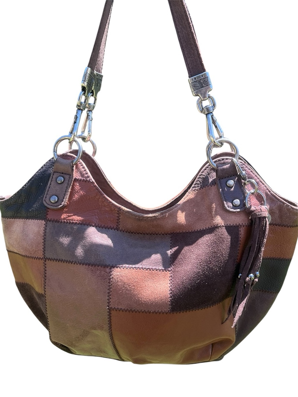 The Sak Patchwork Leather & Suede Shoulder Bag – Brown Multicolor